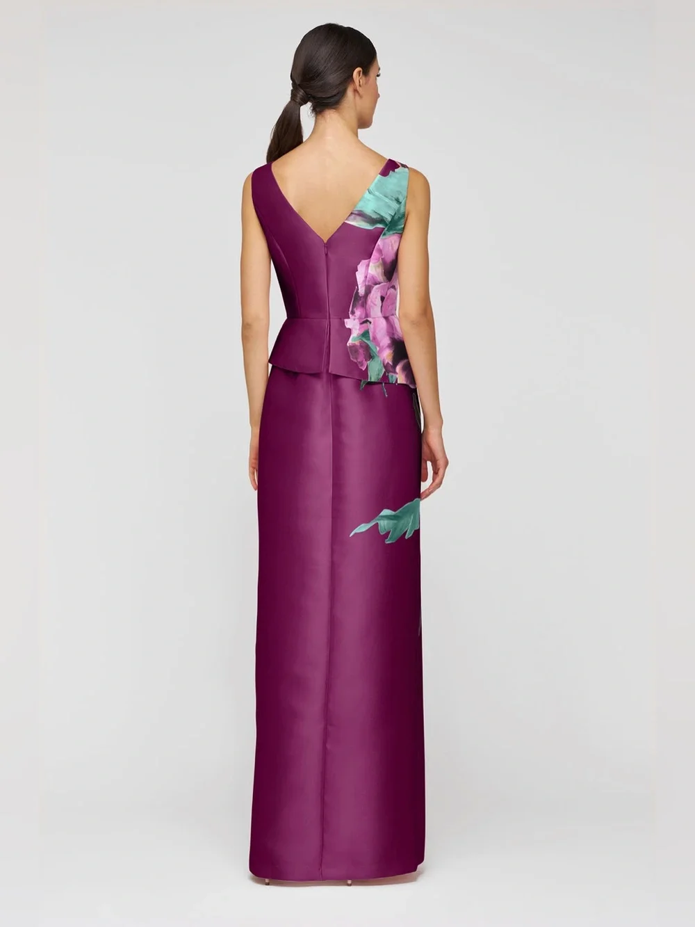 Kay Unger Luciana Column Gown Mulberry - Picture 4 of 9